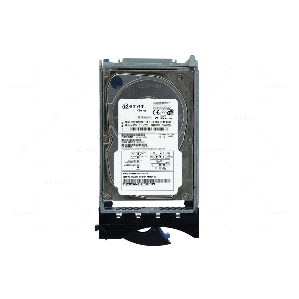 19K0614 IBM HARD DRIVE 18.2GB 10K ULTRA 160 SCSI 80 PIN 3.5 LFF HOT-SWAP 37L7205, 9V8006-038, ST318305LC